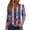 Multicolor, variant on Women's 250th Anniversary USA Shirt Patriotic American Flag Print V-Neck Button 3/4 Sleeve T-Shirt