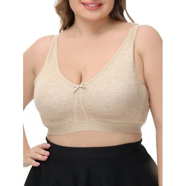 Ultra Thin Lace Bras for Women Full Coverage Sexy Plus Size Bra Comfortable  Bralette Female Vest Adjusted-Straps (Color : Beige, Size : 42C)