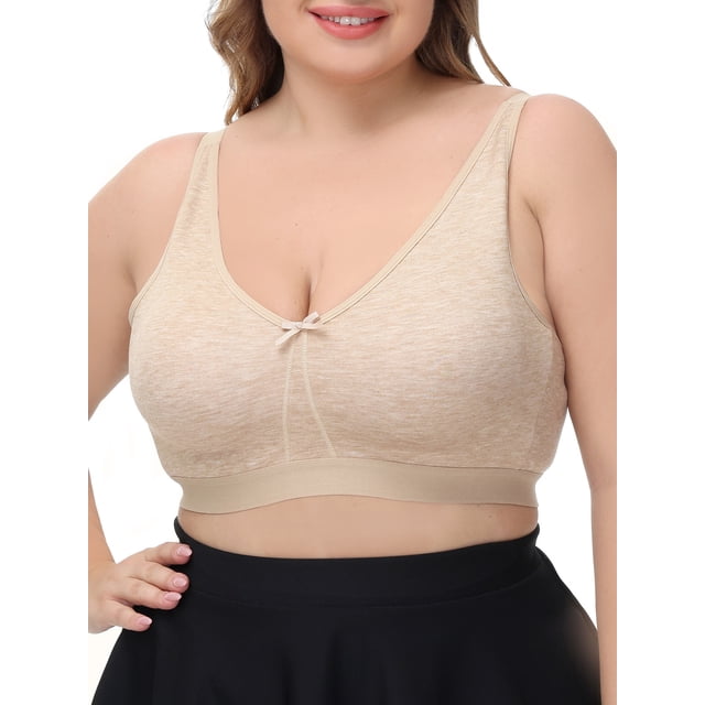 Women Plus Size Bra Soft No Underwire Thin Bras