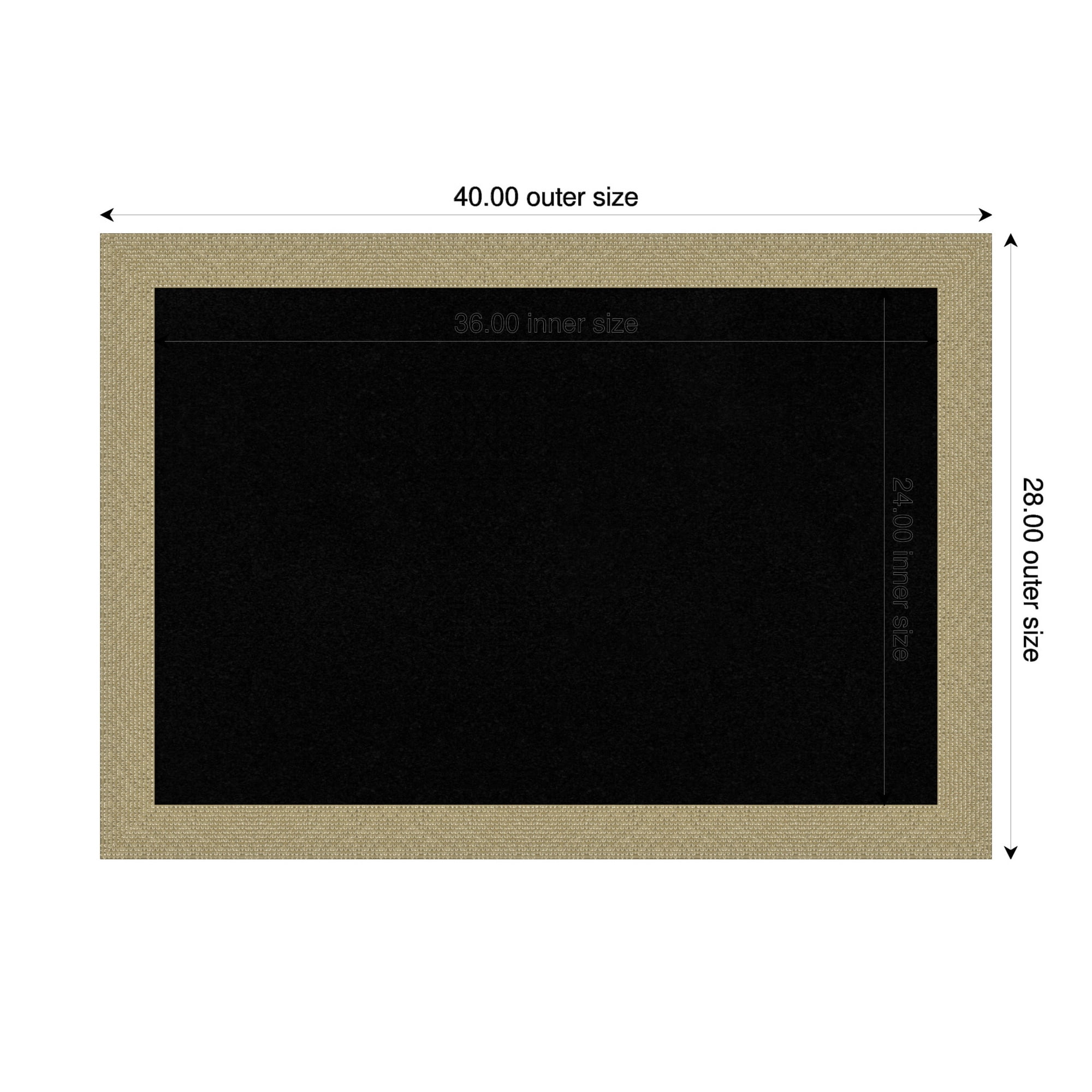 Amanti Art Black Cork Board Framed Mosaic Gold Bulletin Board 40 in. x 28 in.