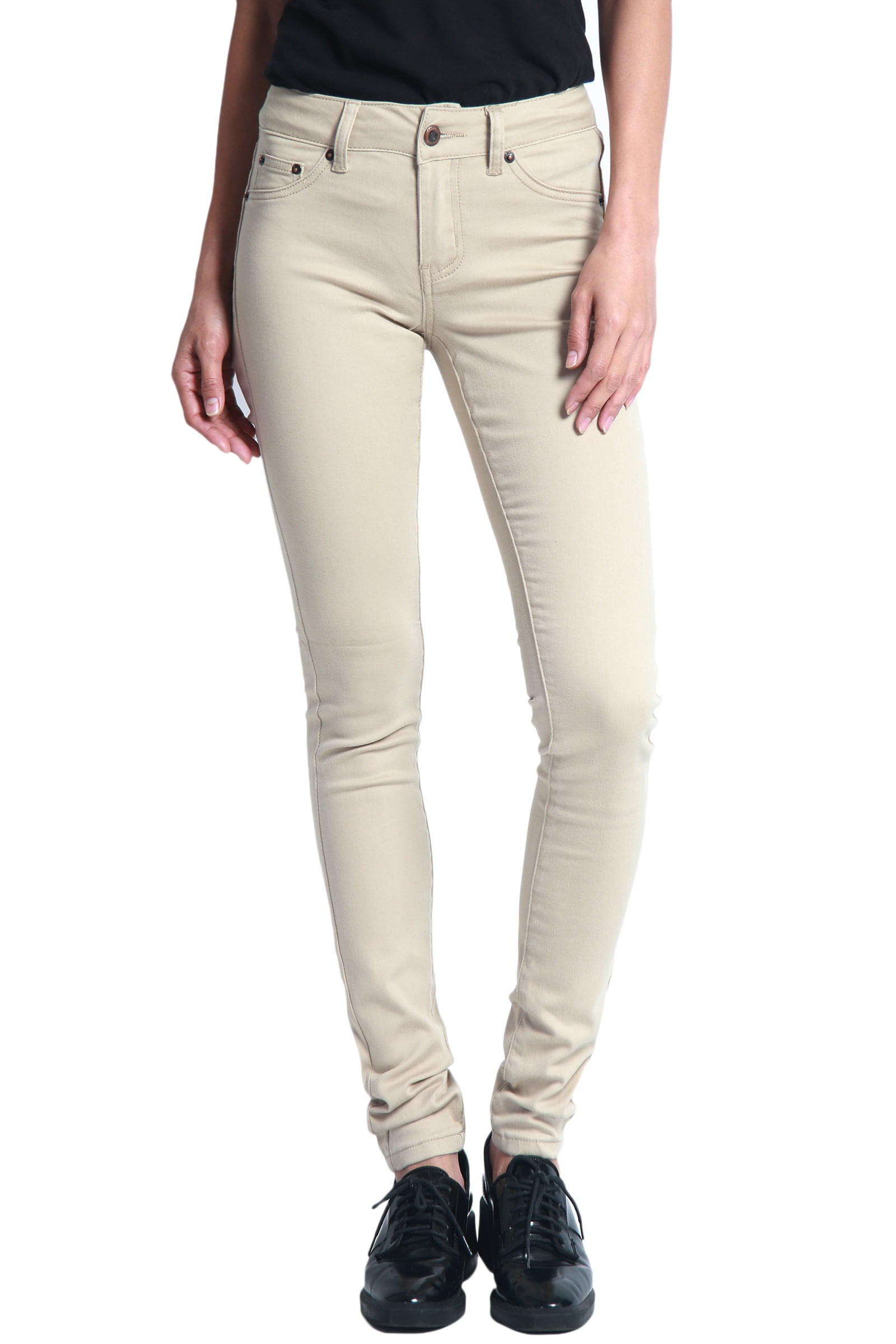 womens khaki stretch jeans