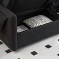 thumbnail image 4 of AOOWOW Home French Country Flannelette Storage Modular Sofa, Black, 4 of 8