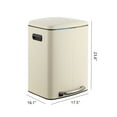 thumbnail image 5 of happimess Marco Rectangular 10.6-Gallon Double Bucket Trash Can with Soft-Close Lid, Limestone Beige, HPM1005F, 5 of 10