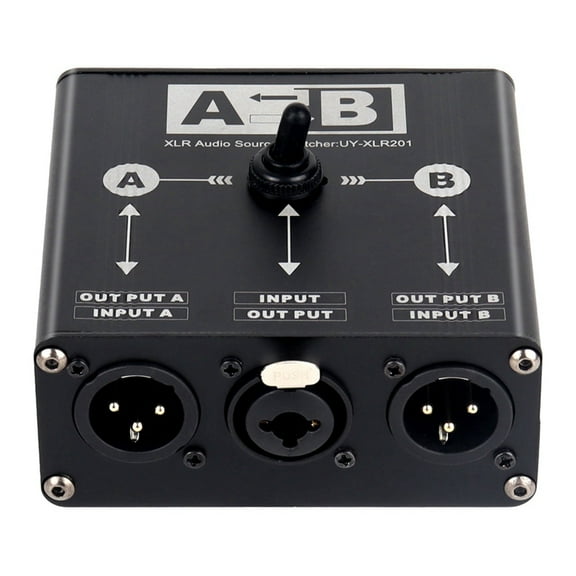 2 in 1 Out or XLR Balanced Audio Source Switcher Manual Male Female for Mic Sound Card Mixer