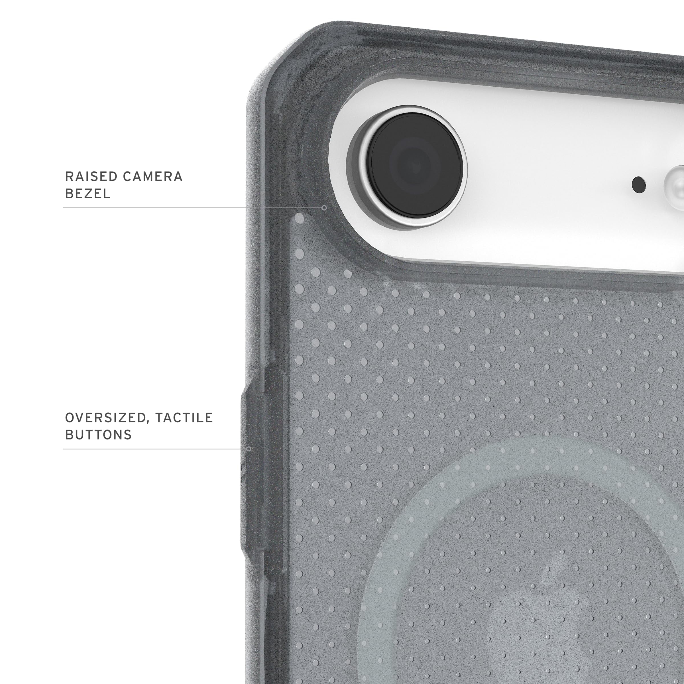 UAG iPhone Air Case Dot - Compatible with MagSafe Translucent Military Grade Protective Cover, Ash