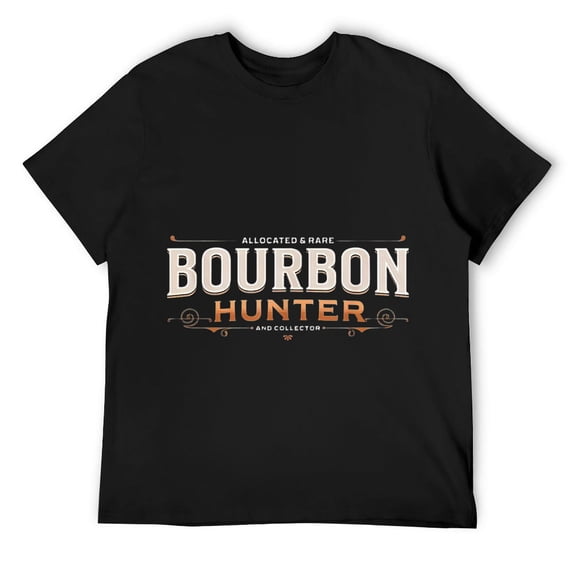 Mens Bourbon Hunter Collector for Whiskey Lover Fan T-Shirt Black