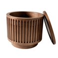 thumbnail image 5 of Round Wooden Side Table with Hidden Storage - Boho Accent Table, 5 of 10