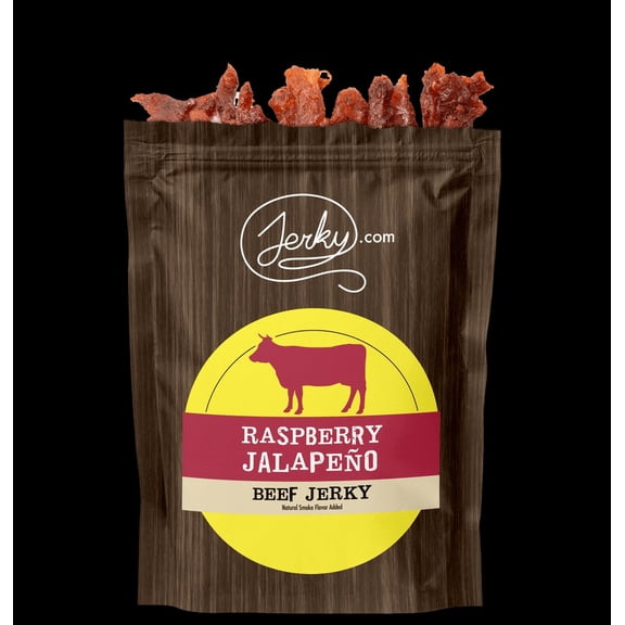 All Natural Raspberry Jalapeno Beef Jerky - No Added Preservatives, No MSG or Nitrates - Sweet & Spicy with a Tangy Kick, 100% Lean Beef (2.5 Ounce, Pack of 1)