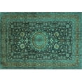thumbnail image 1 of Ahgly Company Indoor Rectangle Medallion Turquoise Blue Traditional Area Rugs, 6' x 9', 1 of 4