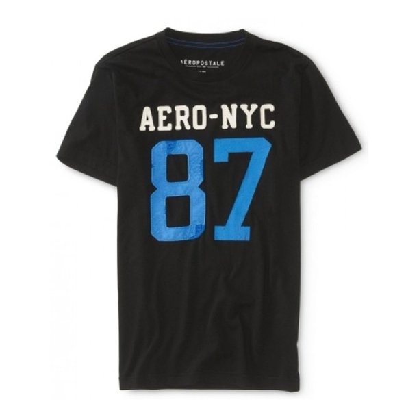 Camiseta gráfica Aeropostale NYC 87 para Hombre Negro XS