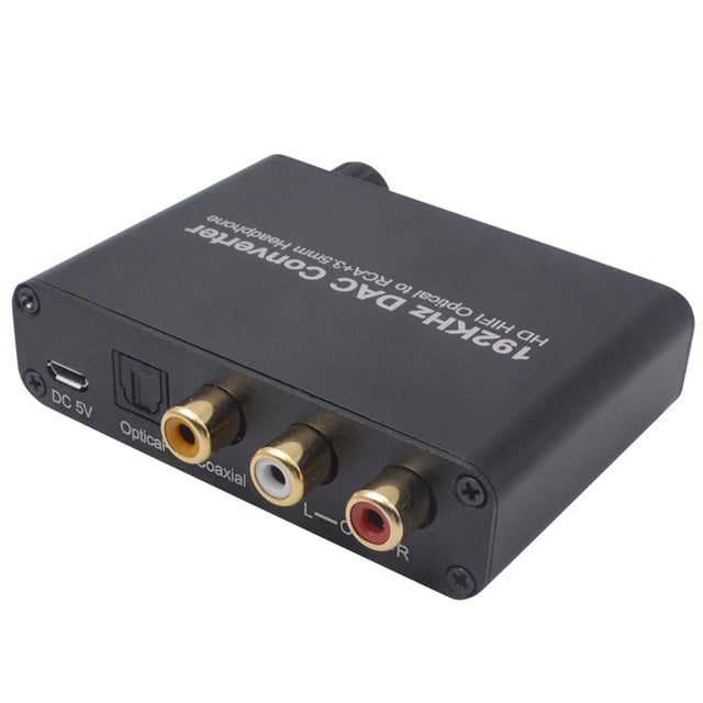Convertidor DAC 192 Aluminio Digital óptico A Estéreo Analógico Izquierda / Derecha Adaptador de sonido 3mm Para Sistemas Amplificadores AV perfke Adaptador de audio digital
