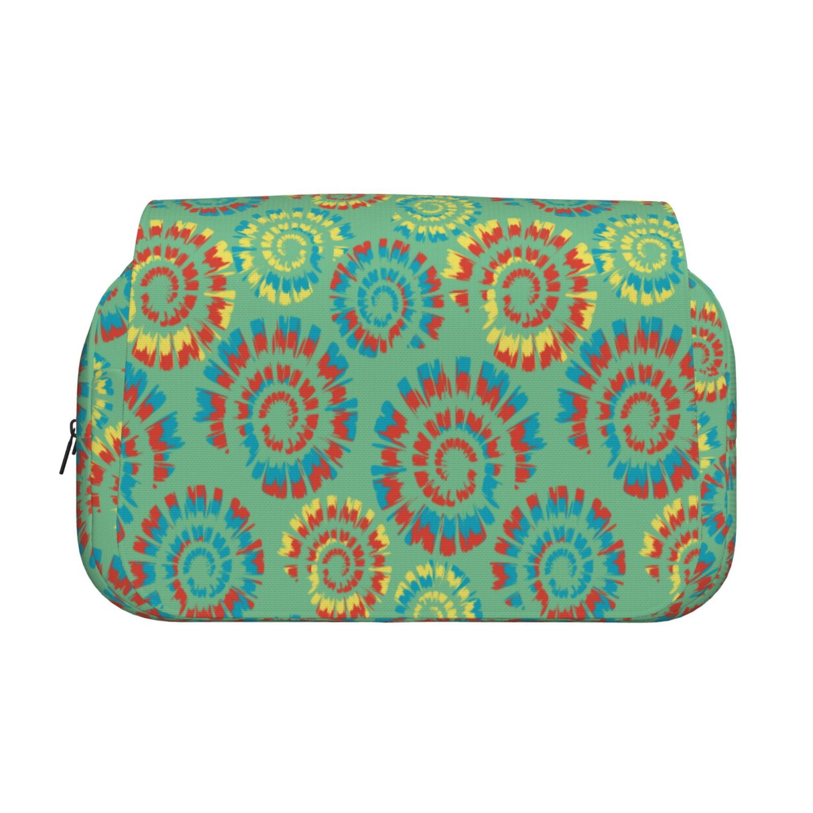 Rateoe Colourful Tie Dye Pattern Double Clamshell Pen Case, Storage Organizer with Two Zipper Compartments– Holds Up to 50 Pencils & Pens