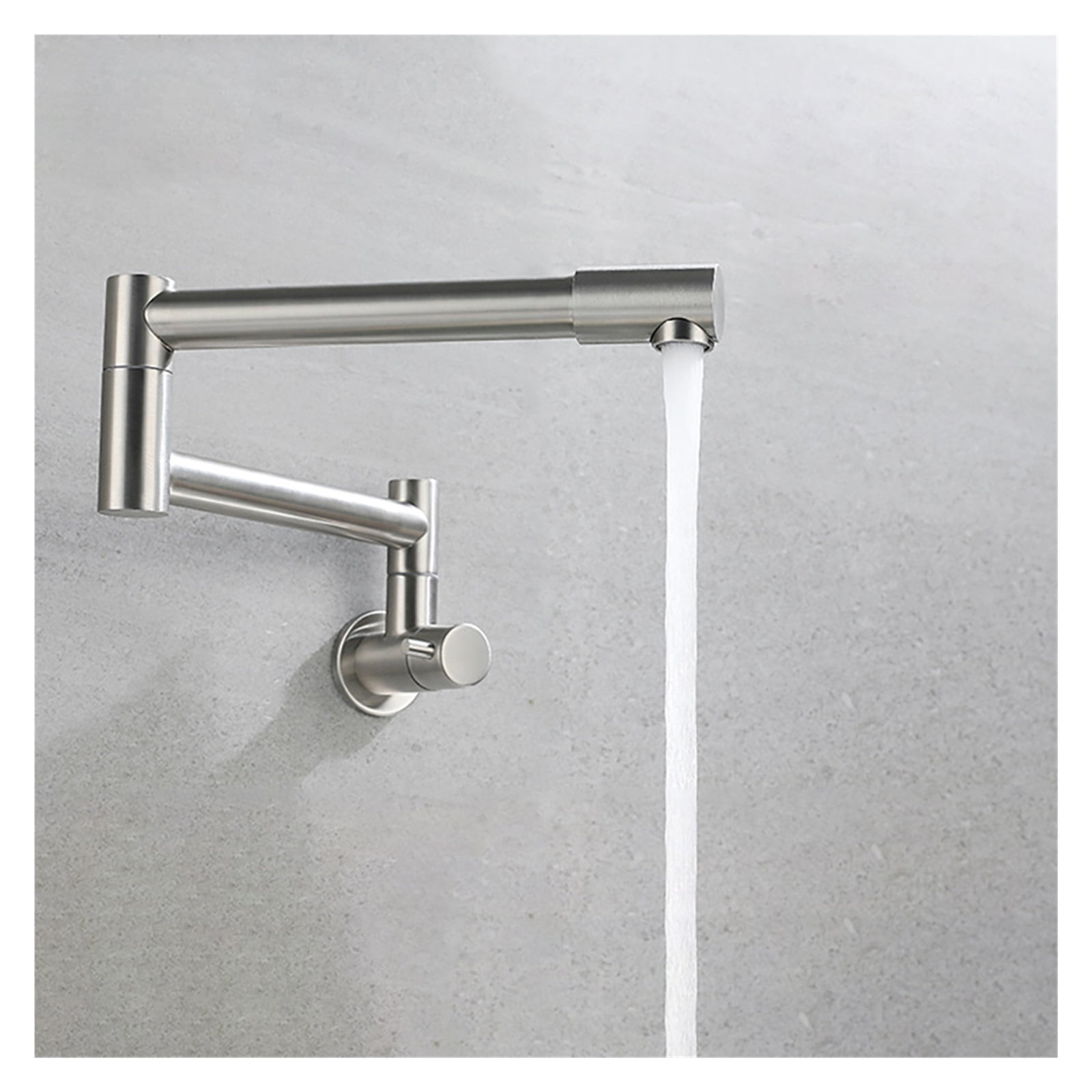 Folding Into The Wall Faucet 304 Stainless Steel Universal Rotation Faucet Kitchen Concealed Single Cold Faucet ,Bar Laundry RV Farmhouse