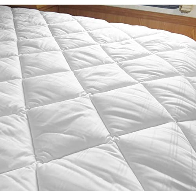AB Lifestyles RV Extra Deep 72x80 Camper King Quilted Mattress Pad Cover. Fitted Sheet Style. for RV, Camper. Made in The USA���