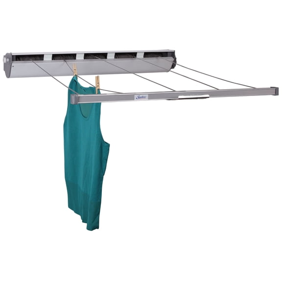 Household Essentials Retractable 5-Line Laundry Drying Rack, Silver