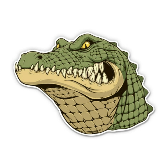Green Alligator Gator - 3" Vinyl Sticker - For Car Laptop Water Bottle Phone - Waterproof Decal