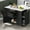 Black, variant on DTTRA 50.7" Rolling Kitchen Island with Tilt-Out Trash Cabinet & Pull-Out Organizer, Black