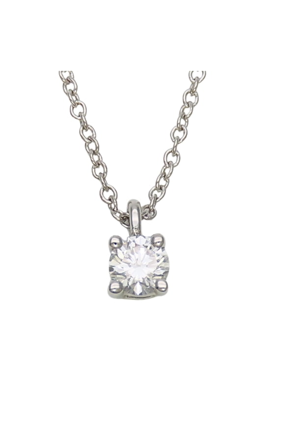 Pre-Owned Tiffany & Co. Solitaire Necklace, Platinum 950, 1PD Diamond, Women's Jewelry.