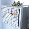 thumbnail image 1 of Xiao Hua Funda para refrigerador de algodón y lino estilo campestre, funda antipolvo para lavadora, funda de tela, funda para puerta simple y doble, funda antipolvo de 140 x 52 cm (estilo 4), 1 of 4