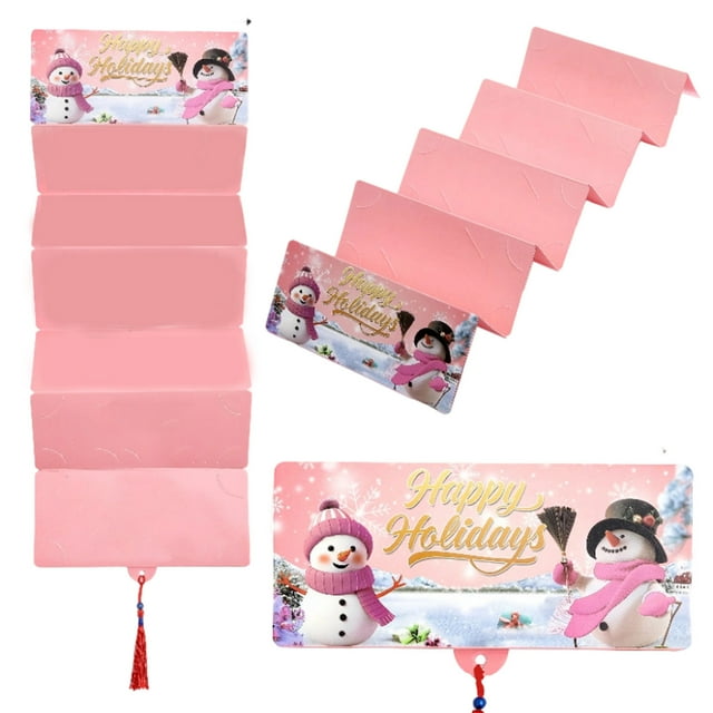 Surprise Envelope Card Holder with Six Slots Multiple Pull Design for Christmas Xmas Holiday Party Celebration