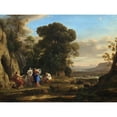 thumbnail image 2 of Claude Lorrain 18x15 Black Ornate Wood Framed Double Matted Museum Art Print Titled - The Judgment of Paris (1645-1646), 2 of 5