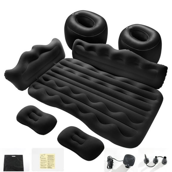 Portable Car Inflatable Bed - Self-Inflating with Electric Pump & Storage Bag. 2-Person Rear Seat Mattress for Travel/Camping/Home.