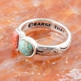 thumbnail image 2 of Blue Turquoise and Orange Coral Duo Sterling Silver Ring, 2 of 3
