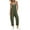 Army Green, variant on Bib Overall for Womens Lounge Casual Romper Skinny Leg Denim Pants Y2K Fashion Trousers with Pockets Coffee L