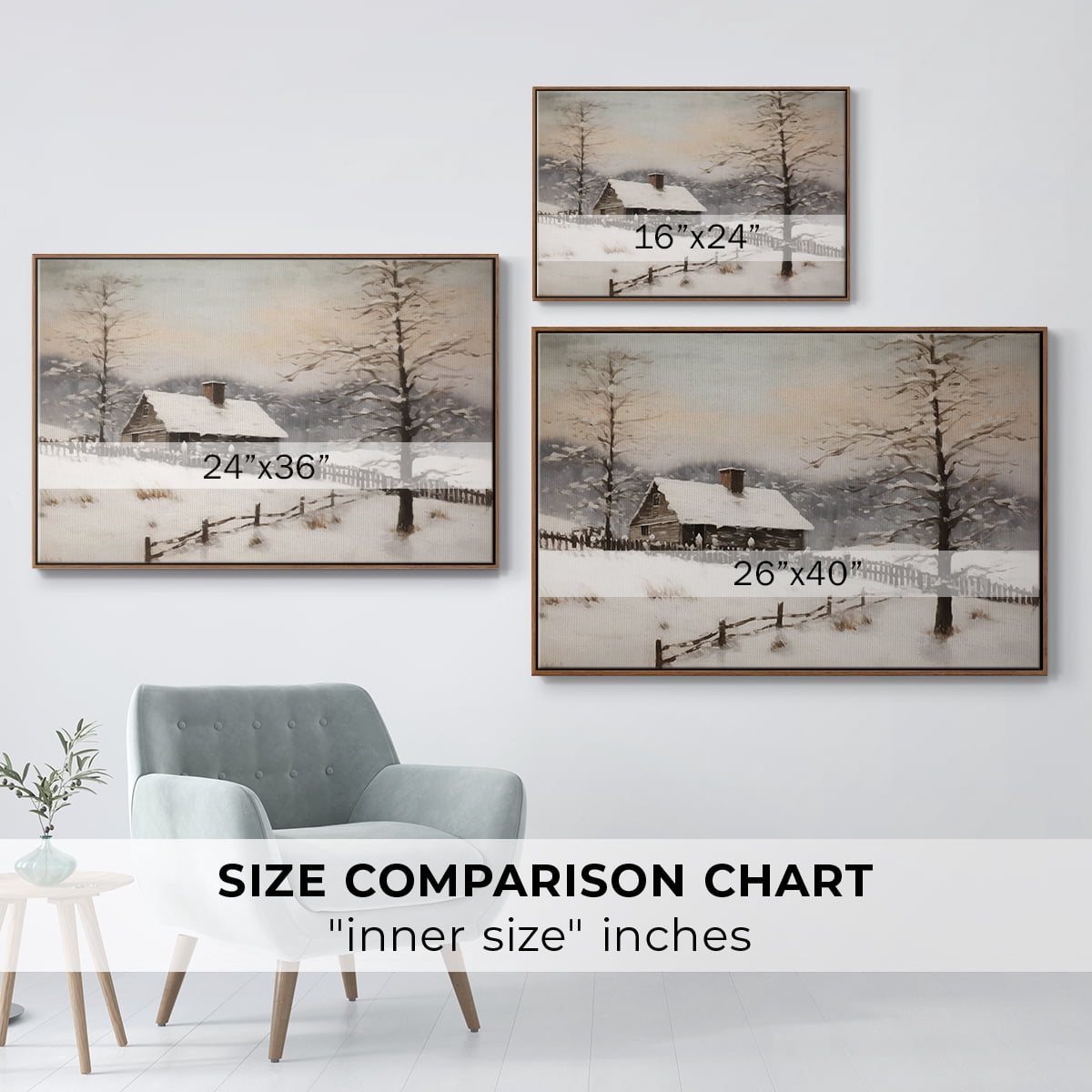 Vintage Landscape-II By Wexford Home Framed in Walnut Wood Gallery Wrapped Canvas 25 in. x 37 in.