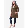 thumbnail image 2 of Roaman's Women's Plus Size Waffle Mega Length Zip Hoodie, 2 of 4