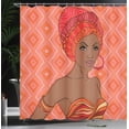 thumbnail image 4 of Ambesonne Afro Shower Curtain, Zulu Girls, 69"Wx84"L, Scarlet Umber, 4 of 5