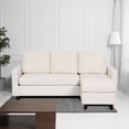 thumbnail image 3 of Hofitlead Convertible Sectional Sofa Couch, 3 Seat L Shaped Sofa with High Armrest ,Linen Fabric Off White, 3 of 8