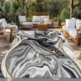 thumbnail image 2 of Grey Marble Outdoor Rug for Patio/Deck/Porch, Non-Slip Large Area Rug 6 x 9 Ft, Modern Abstract Art Ink Painting Indoor Outdoor Rugs Washable Area Rugs, Reversible Camping Rug Carpet Runner, 2 of 8