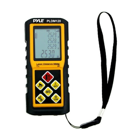 PYLE-METERS PLDM300 - Handheld Laser Distance Meter - Digital Distance Measuring Range Finder with LCD Display (300'