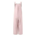 thumbnail image 4 of Dyegold Jumpsuits for Women Casual, Women's Jumpsuit Casual Summer Trousers Overall Baseball Letter Print Cute Square Neck Sleeveless Rompers Long Pants, 4 of 4