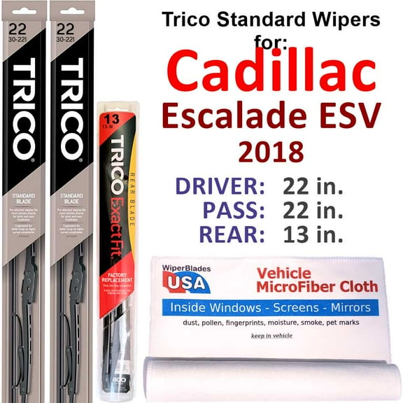 2018 Cadillac Escalade ESV Wiper Blades (Set of 3) w/Rear Wiper