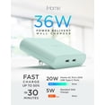 thumbnail image 3 of Cargador iHome Multiport USB-C AC Pro de 40 W, 2 puertos, bloque plano de 40 W, 3 of 7