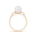 thumbnail image 2 of ANGARA Japanese Akoya Cultured Pearl Ring with Cluster Diamonds in 14K Rose Gold for Women | June Birthstone, Birthday, Anniversary, Jewelry Gift for Women | Pearl Ring, 2 of 8