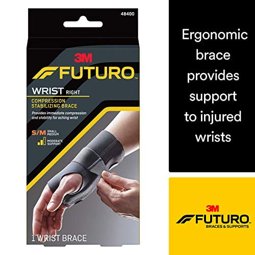 Futuro Support de Poignet Énergisant, Soutien Stabilisateur Modéré, Main Droite, Petit/moyen, Noir