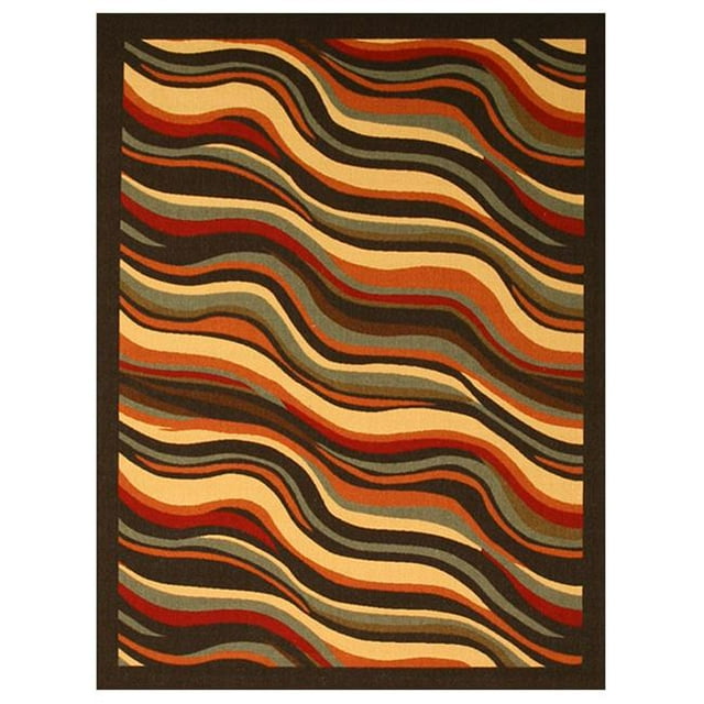 EORC OS233BK5X6 5 ft. 3 x 7 ft. 3 Machine Made Nylon Euro Home Ottohome Contemporary Abstract Rug, Black - Rectangle