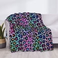 thumbnail image 3 of Uemuo Rainbow Animal Skin Printed Throw Blanket for Couch, Fluffy Fuzzy Blankets for Bed, Sofa, Cozy Flannel Faux Fur Blanket-50"x40", 3 of 6