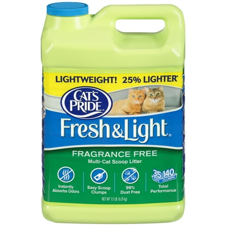 Cat's Pride Fresh And Light Premium Clumping Fragrance Free Scoopable Cat Litter Jug, 15-Pound