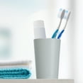 thumbnail image 3 of 2pcs Bathroom Toothbrush Tumblers PP Cup for Bathroom Kitchen Color Gray 4.52''x3.03'', 3 of 7
