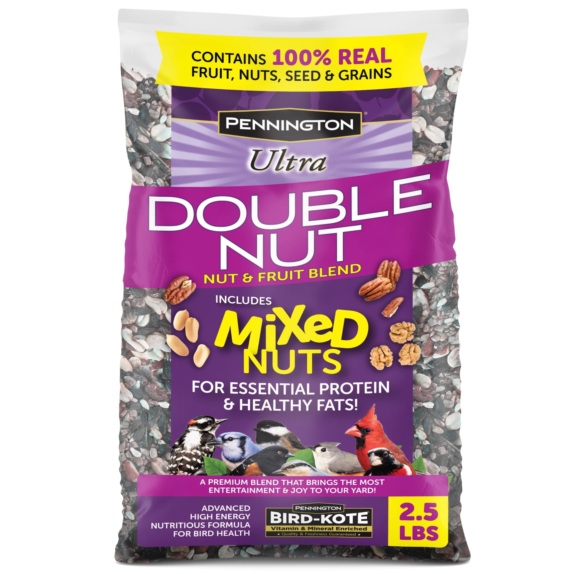 Pennington Ultra Double Nut & Fruit Blend, Wild Bird Seed and Feed, 2.5 lb. Bag, 1 Pack, Dry