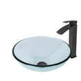 thumbnail image 2 of VIGO Glass Round Vessel Bathroom Sink in Iridescent with Duris Faucet and Pop-Up Drain in Matte Black, 2 of 7