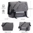 thumbnail image 3 of OIWAS 15.6 inch Laptop Messenger Briefcase for Men Women, Large Casual Satchel with Shoulder Strap, Gray, 3 of 6