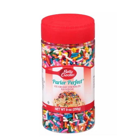 Betty Crocker Parlor Perfect Confetti Sprinkles Ice Cream Toppings 9 oz (Pack of 2)