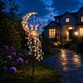 thumbnail image 3 of Butterfly Moonlight Cascade Solar Garden Light, Glowing Crescent Moon & Butterfly Crystal Ornament, Magical Outdoor Yard Art, Day & Night Light Decoration, 3 of 6
