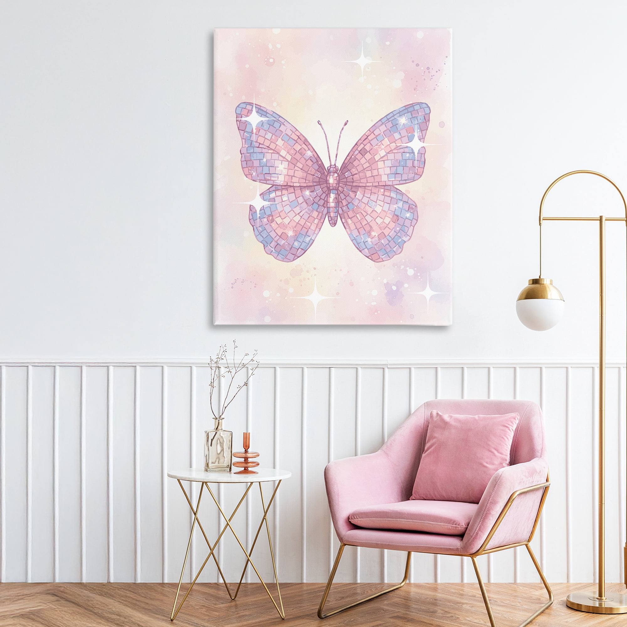 Stupell Industries Delicate Disco Butterfly Canvas Wall Art, design by Lil' Rue