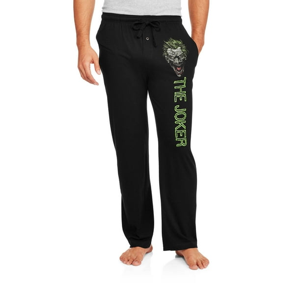 DC Comics Mens Black The Joker Sleep Pants Lounge Pants Pajama Bottoms S